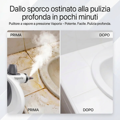 Vaporia™ - Pulitore a Vapore Portatile Professionale 110°C (Kit 12-in-1)